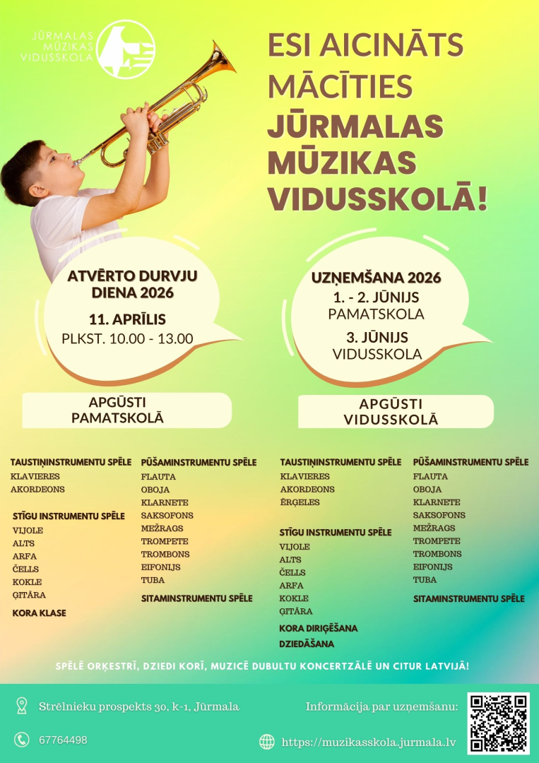 Atvērto durvju dienas Mūzikas vidusskolā vizuālis