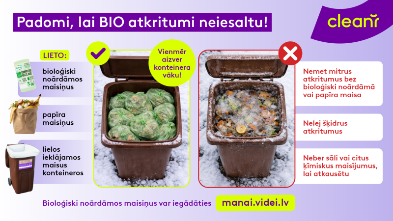 Padomi bio atkritumiem ziemā