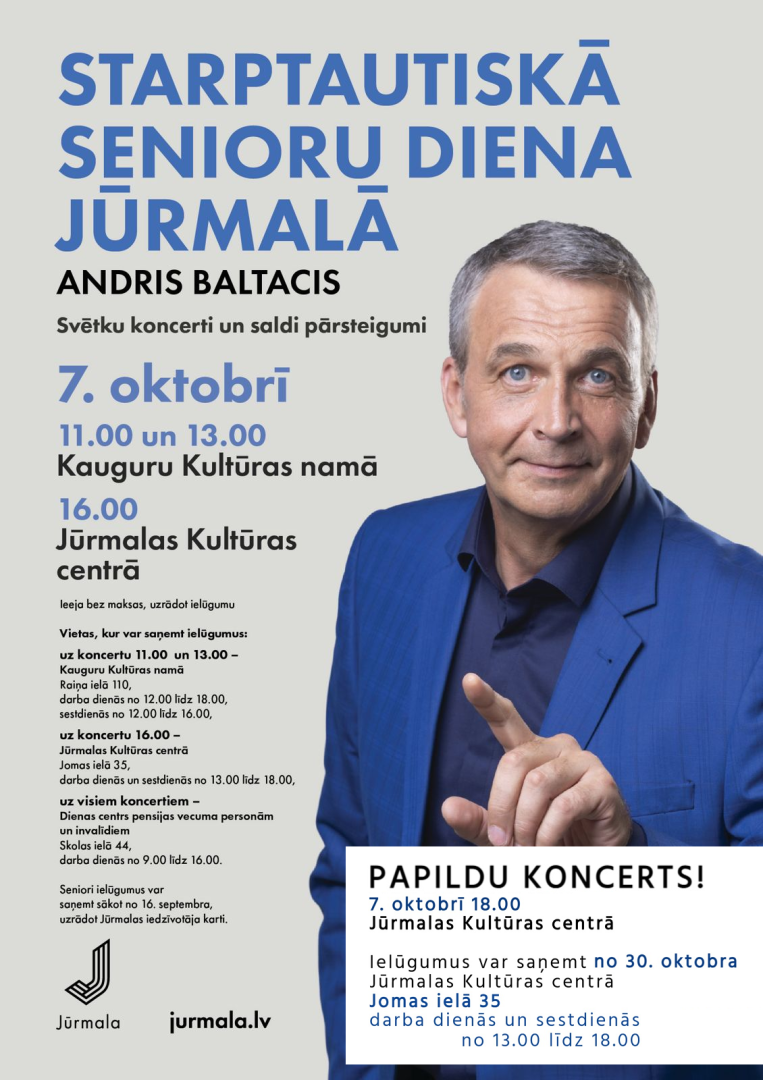 Senioru dienas papildu koncerta afiša 