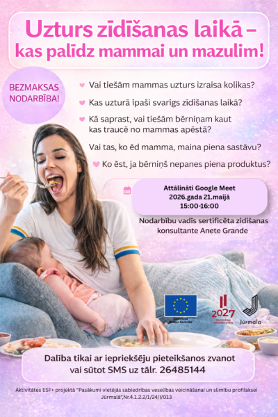 Zīdīšanas nodarbības plakāts 21.05.2026.