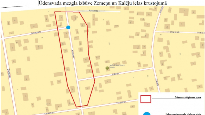Ūdensvada mezgla izbūve Zemeņu un Kalēju ielas krustojumā