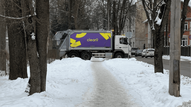 Clean R atkritumu mašīna ziemā