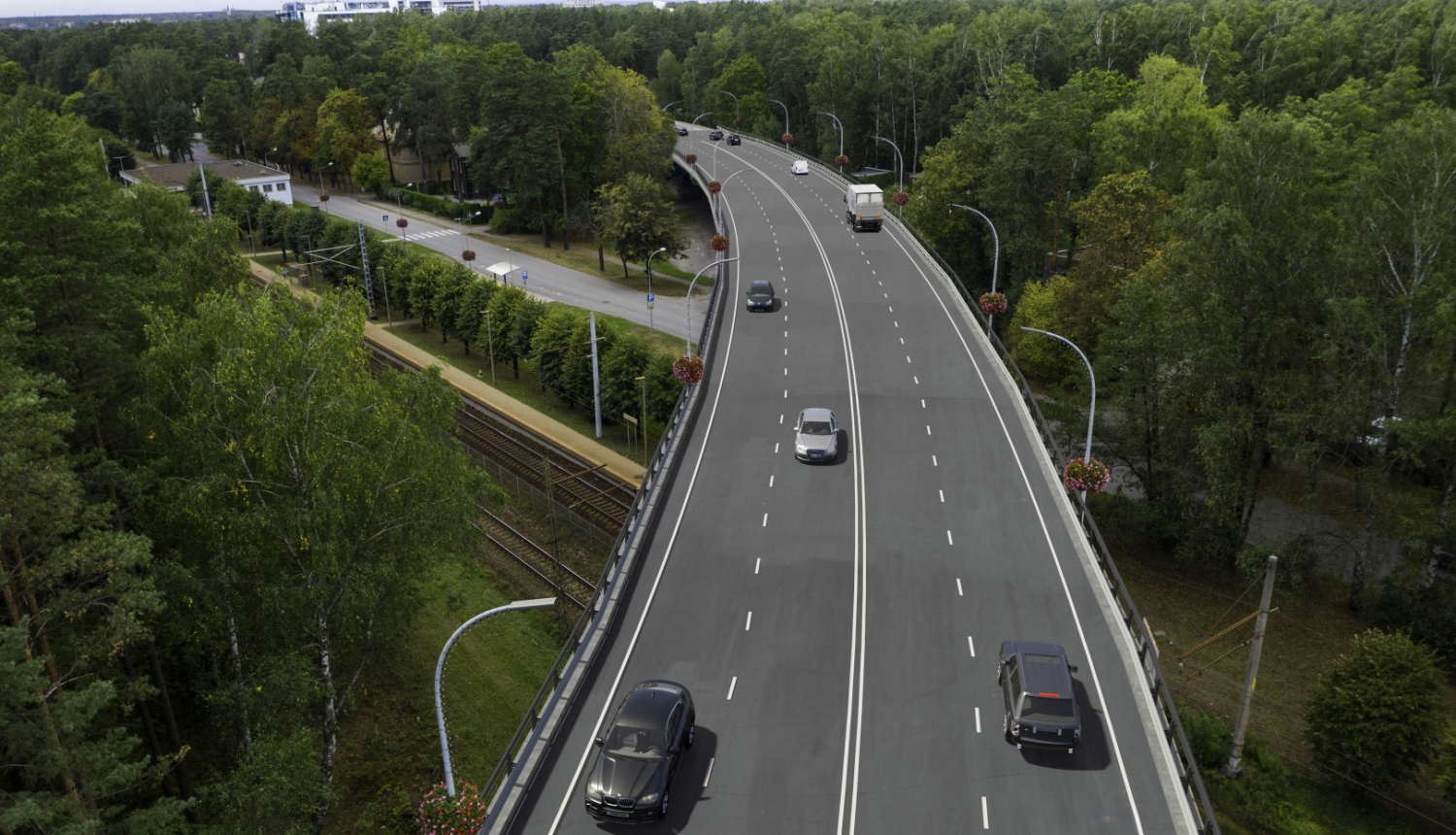 Dzintaru dzelzceļa pārvads pēc pārbūves. Vizualizācija