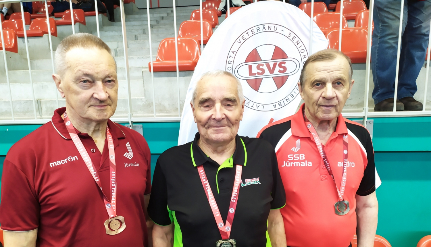 Godalgoto vietu ieguvēji 80+ kungu grupā - I. Aželis, G. Jēkabsons, A. Balbieris