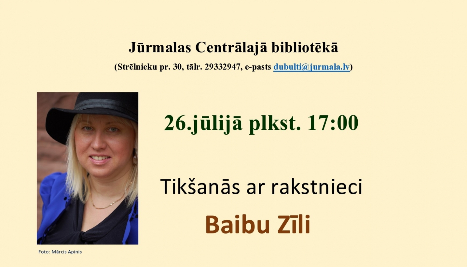 afiša "Tikšanās ar Baibu Zīli"
