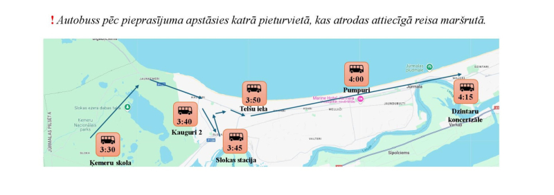 5.autobusa maršruta karte Saullēkta koncerts