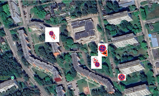 Skolas ielas Kauguros remontdarbu karte