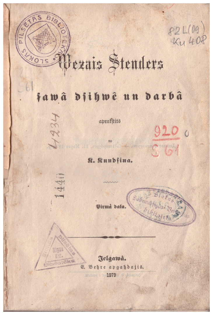 vecākā Slokas bibliotēkas krājumā esošā grāmata