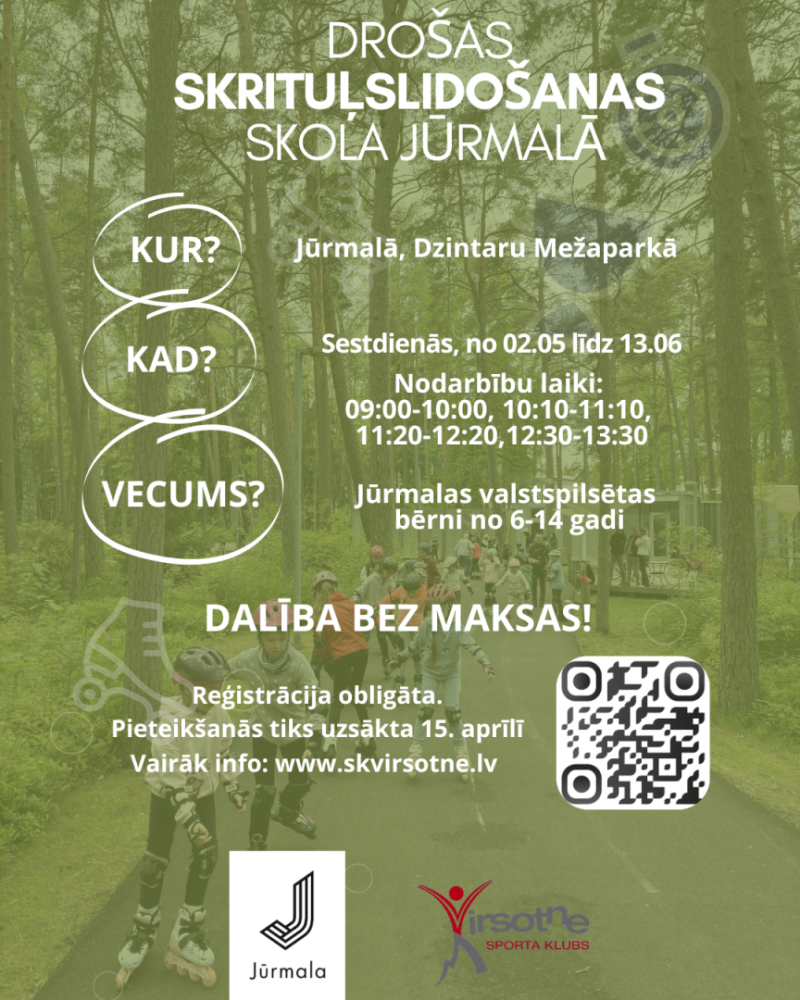 Drošas skrituļslidošanas skola Jūrmalā