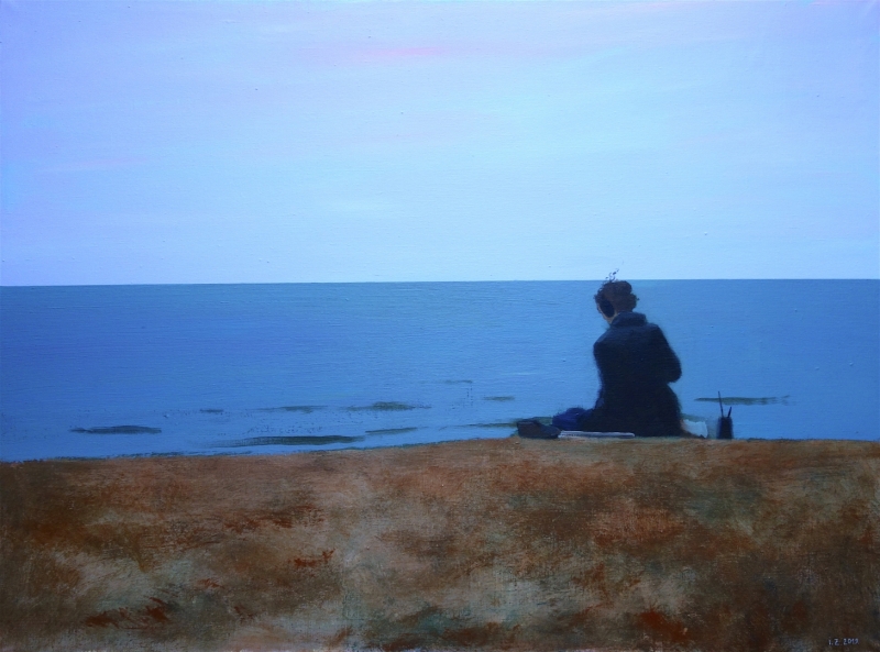 Ivonna Zīle. “Gleznotāja”. 2019. Audekls, akrils. 83 x 112 cm