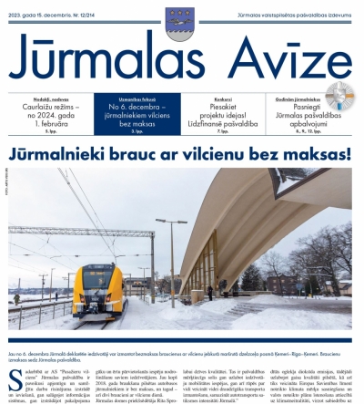 Jūrmalas Avīzes pirmā lapa 15122023