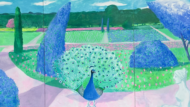 Aleksejs Naumovs Parc de Bagatelle. 2025. Audekls, akrils. 150 x 360 cm  