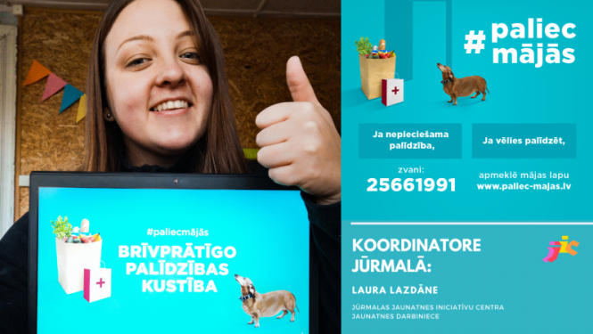 Jūrmalā darbojas #paliecmājās brīvprātīgo palīdzības kustība