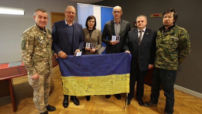 Ukraiņu delegācija ar domes vadību