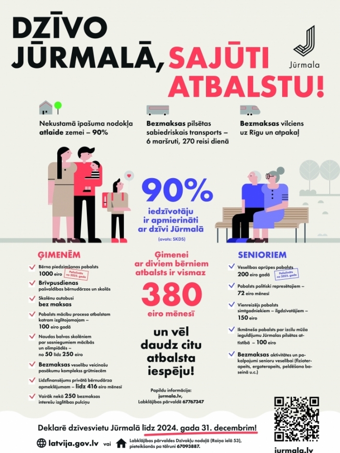 Dzīvo Jūrmalā, sajūti atbalstu!