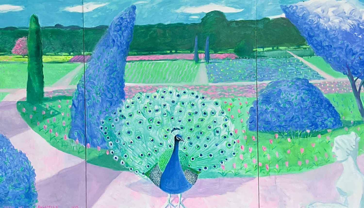 Aleksejs Naumovs Parc de Bagatelle. 2025. Audekls, akrils. 150 x 360 cm  