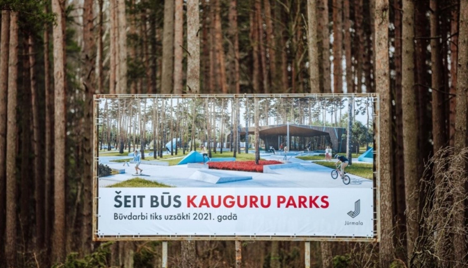 Kauguros notiek būvdarbi atpūtas parka izveidei (aktualizēts)